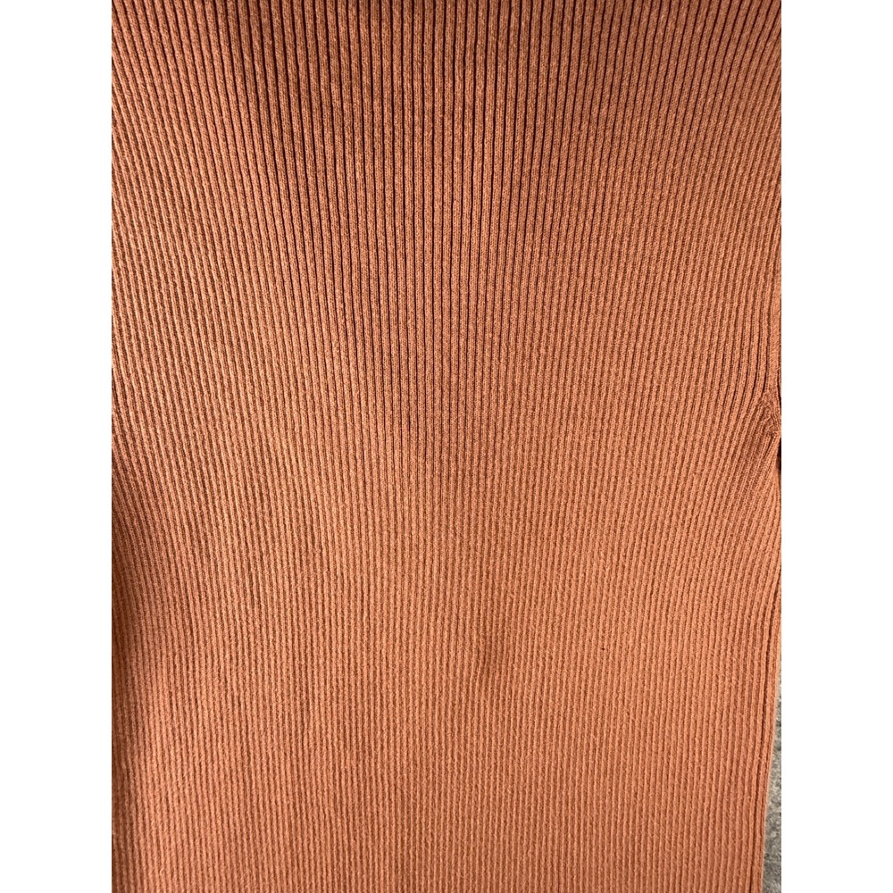 Loft Outlet Womens Medium Ribbed Polo Sweater Short Sleeve V-Neck R Terracotta - Picture 11 of 13